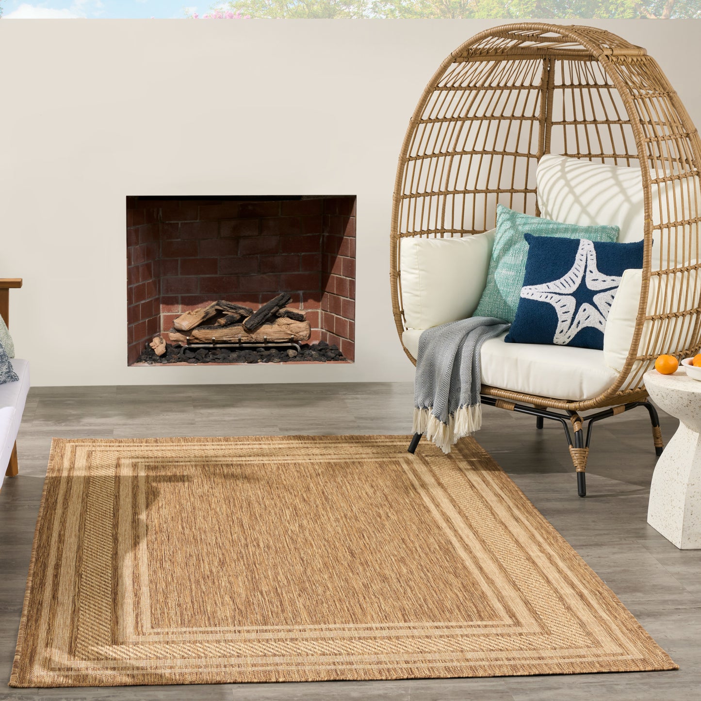 Nourison Horizon Indoor/Outdoor 5' x 7' Natural Modern Rug