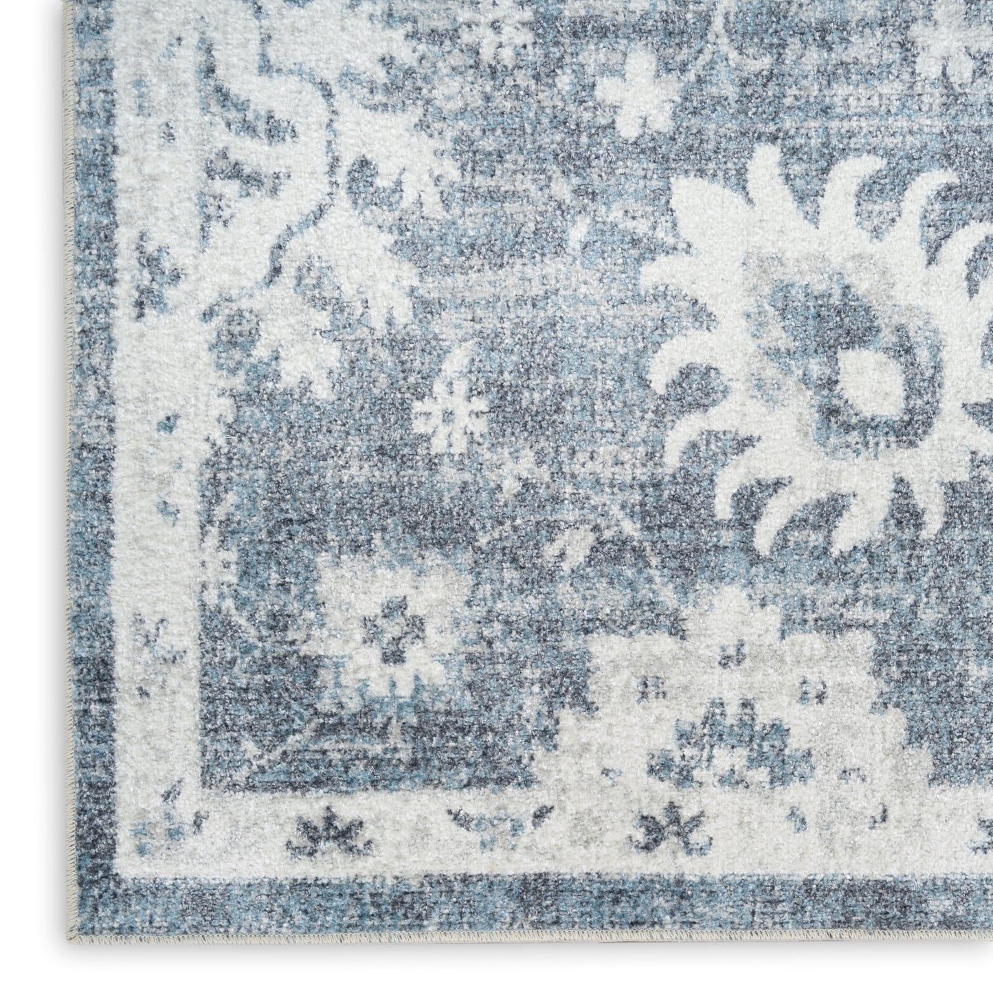 Nourison Astra Machine Washable 3'3" x 5' Denim Vintage Indoor Rug