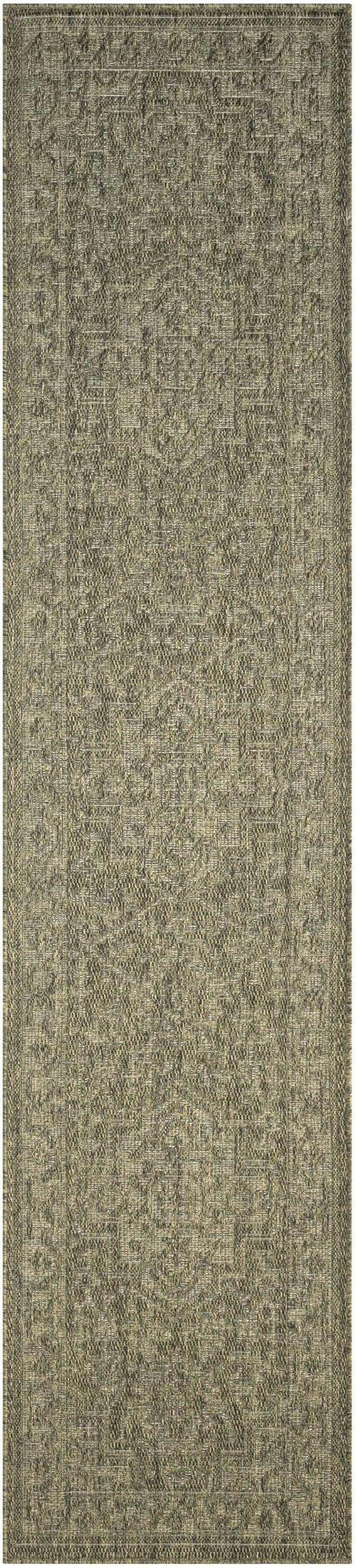 Nourison Tulum 2'2" x 10' Olive Outdoor Rug
