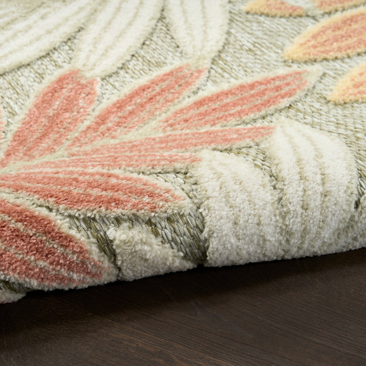 Nourison Aloha 3'6" x 5'6" Sage Rose Modern Rug