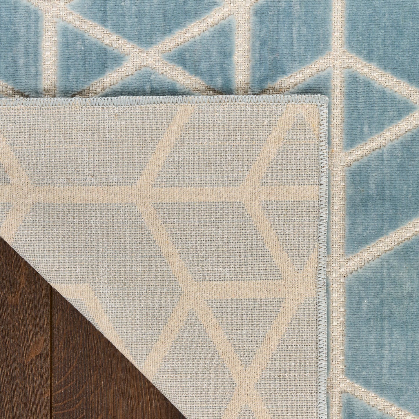 Nourison Washable Charm 2'2" x 10' Blue Ivory Modern Indoor Rug