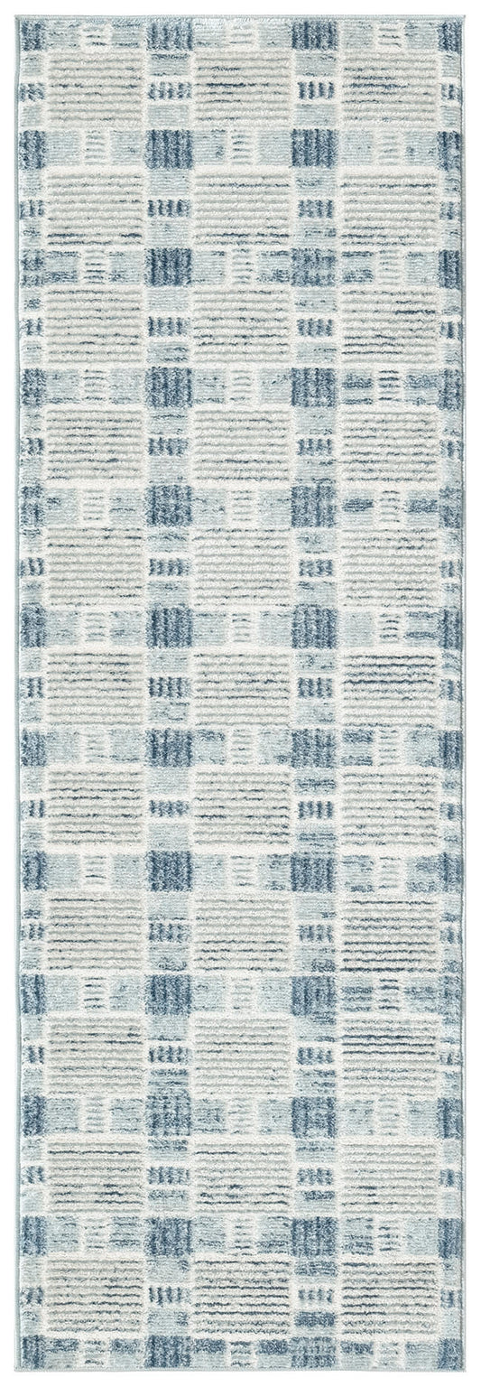 Nourison Nordic 2' x 6' Blue Modern Indoor Rug