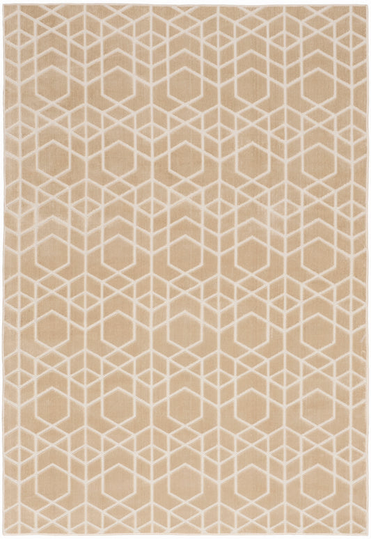 Nourison Washable Charm 4' x 6' Beige Ivory Modern Indoor Rug