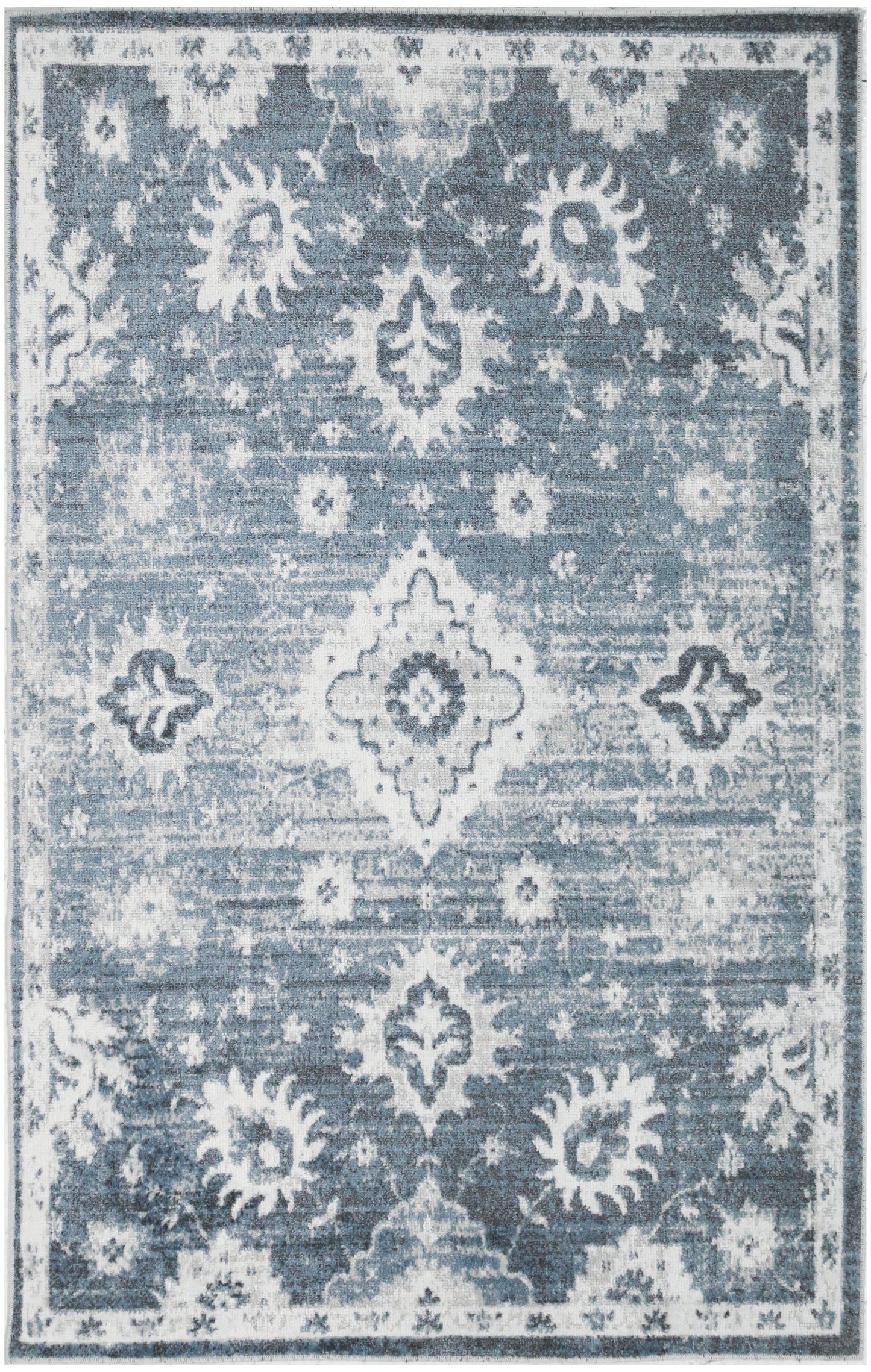 Nourison Astra Machine Washable 3'3" x 5' Denim Vintage Indoor Rug