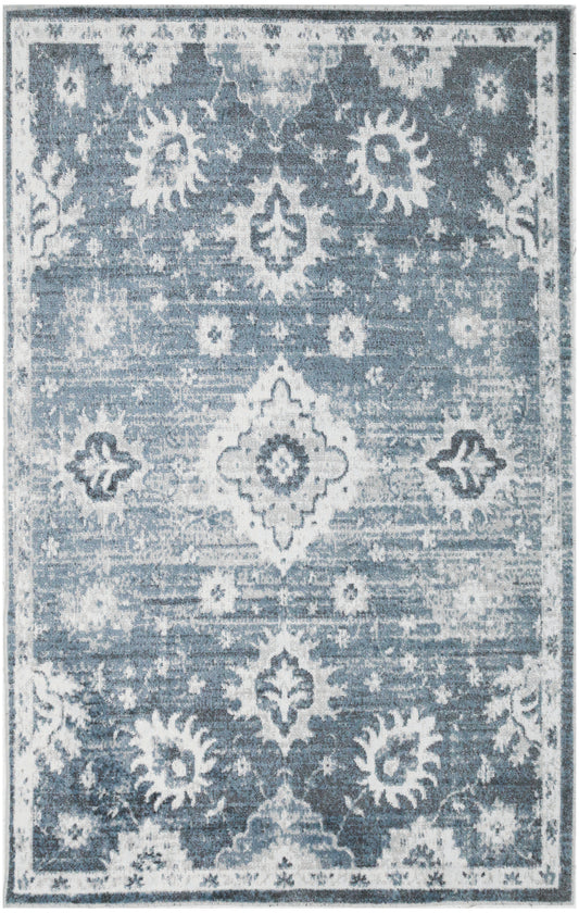 Nourison Astra Machine Washable 3'3" x 5' Denim Vintage Indoor Rug