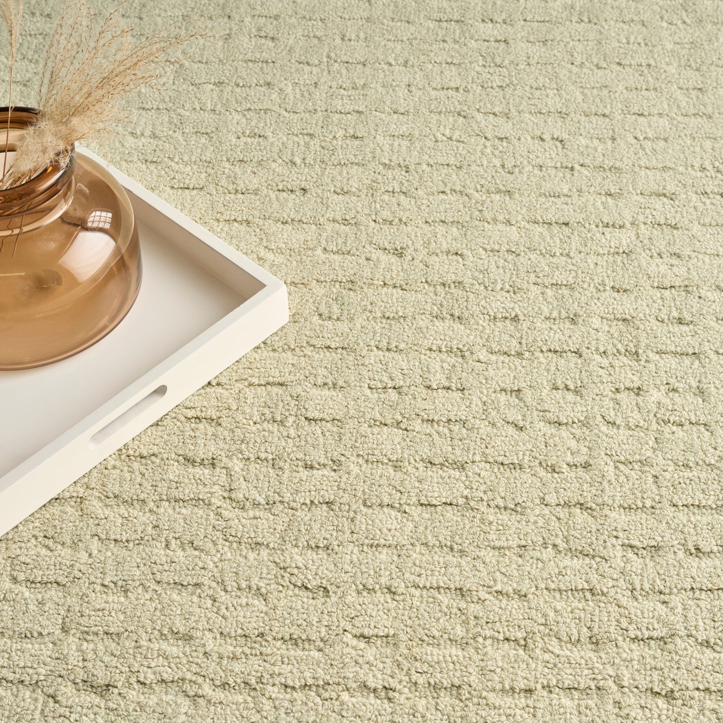 DKNY Pure Grids 5'3" x 7'3" Light Green Contemporary Indoor Rug