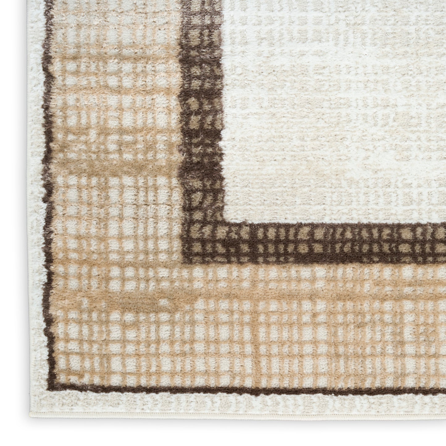 Nourison Dekor 5'3" x 7' Ivory Brown Modern Indoor Rug