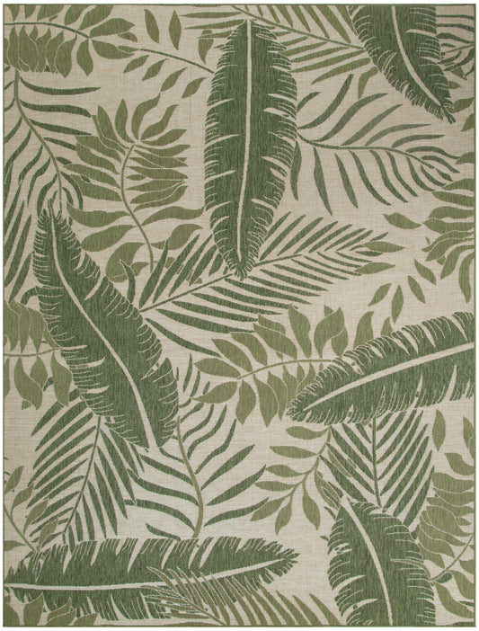 Nourison Garden Oasis 10' x 14' Ivory Green Outdoor Rug