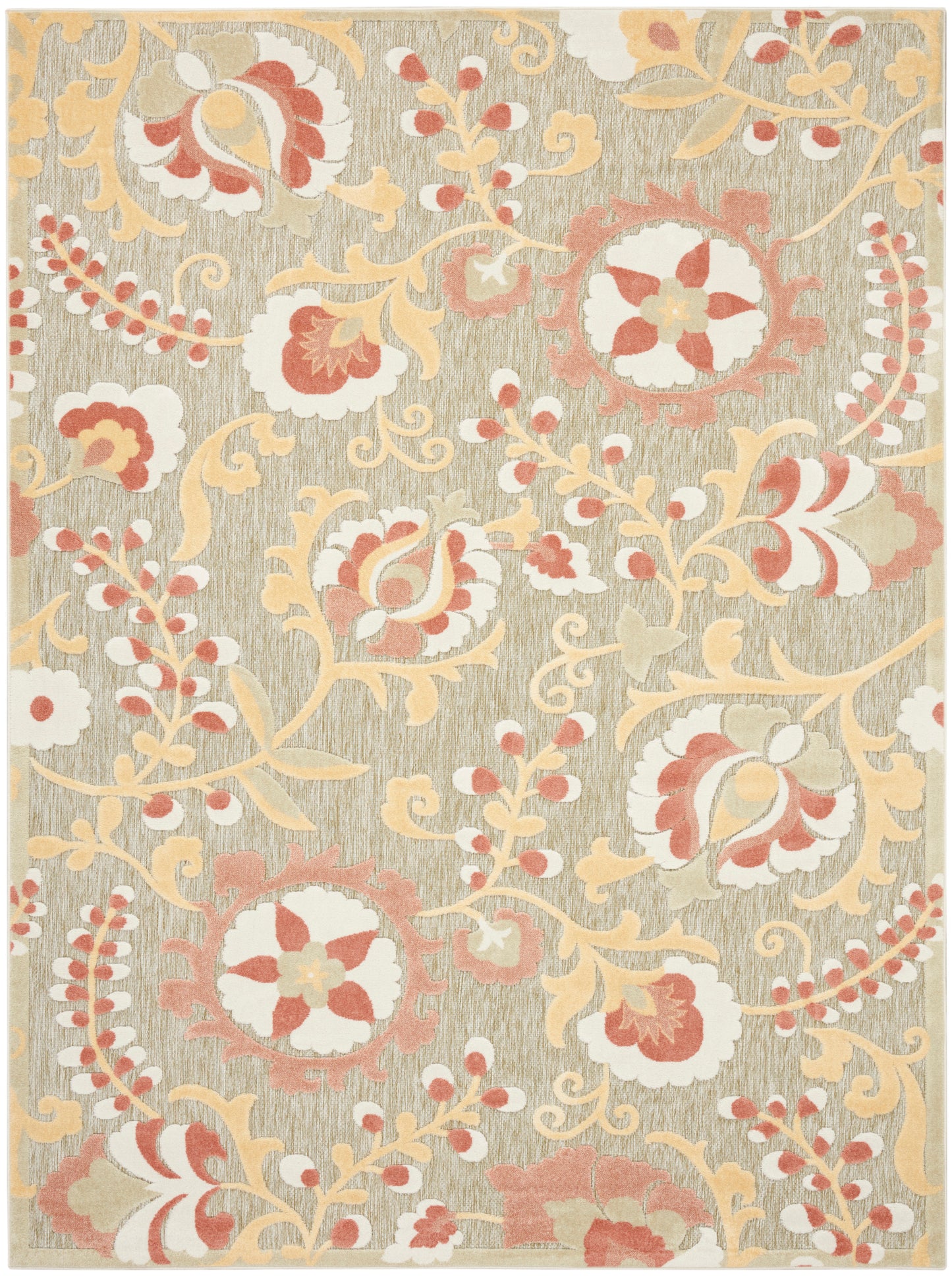 Nourison Aloha 9' x 12' Sage Rose Farmhouse Rug