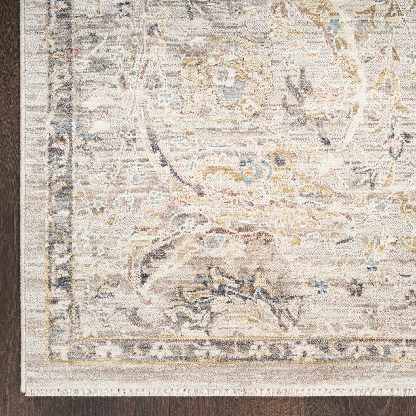 Nourison Antique Fusion 2'2" x 10' Light Grey Vintage Indoor Rug