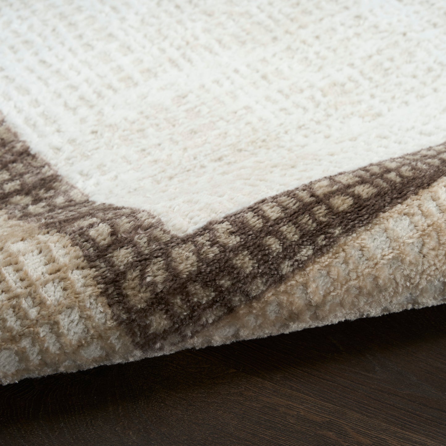 Nourison Dekor 5'3" x 7' Ivory Brown Modern Indoor Rug