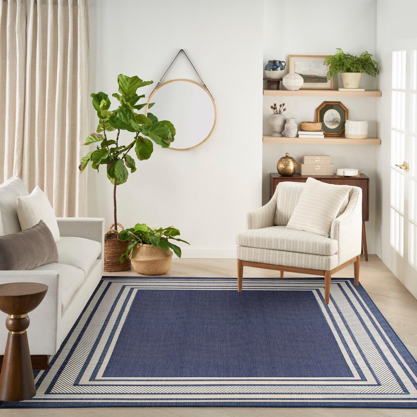 Nourison Horizon Indoor/Outdoor 9' x 12' Navy Modern Rug