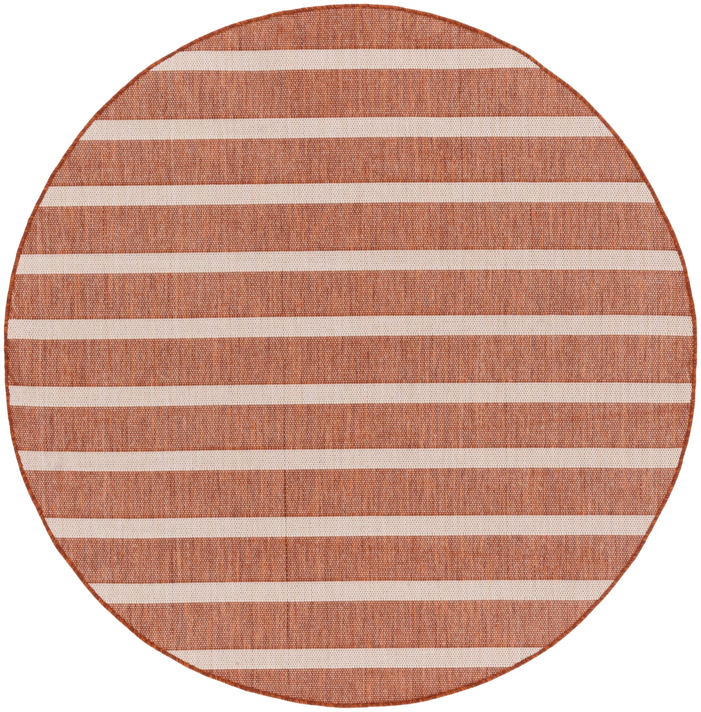 Nourison Positano 6' x Round Terracotta Ivory Modern Rug