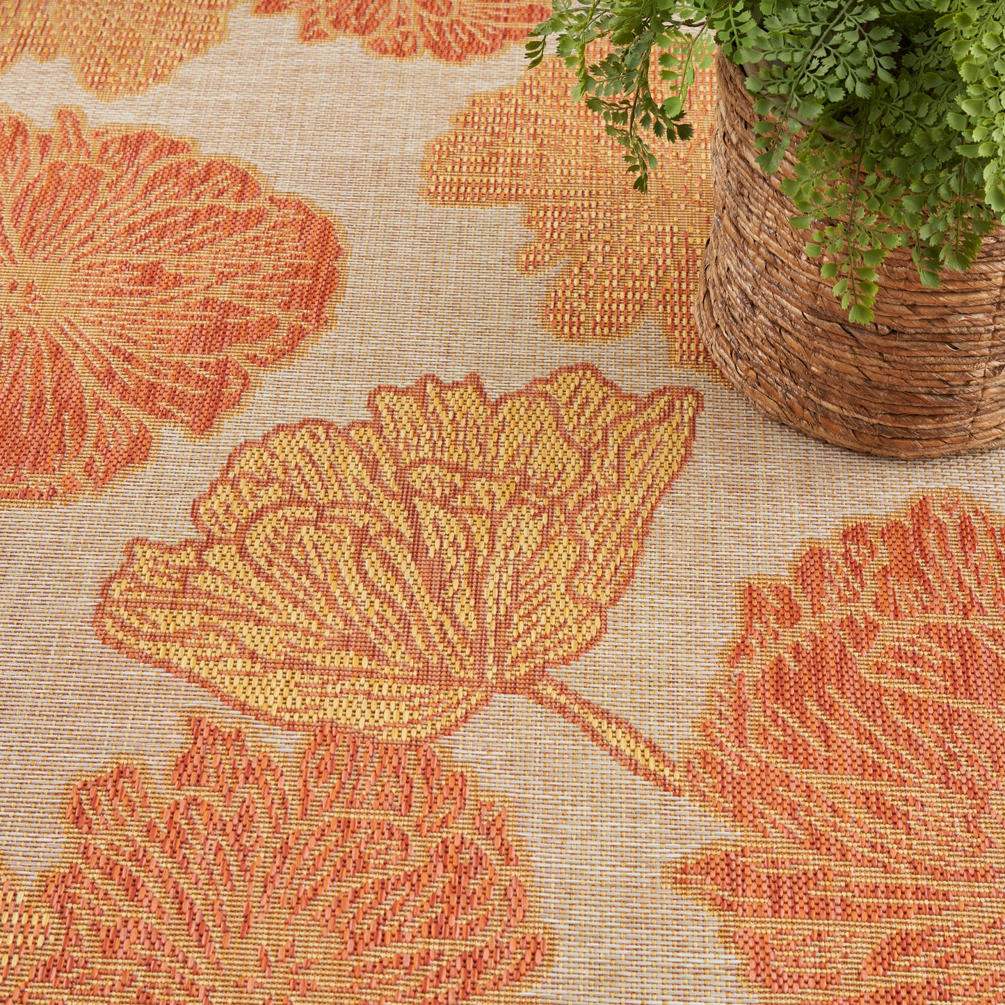 Nourison Garden Oasis 10' x 14' Coral Tropical Rug