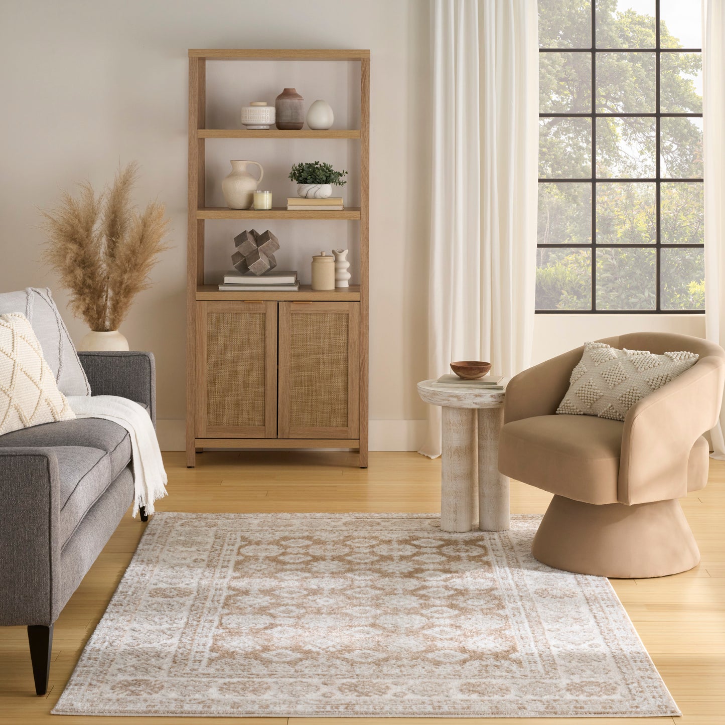 Nourison Dekor 5'3" x 7' Cream Beige Vintage Indoor Rug