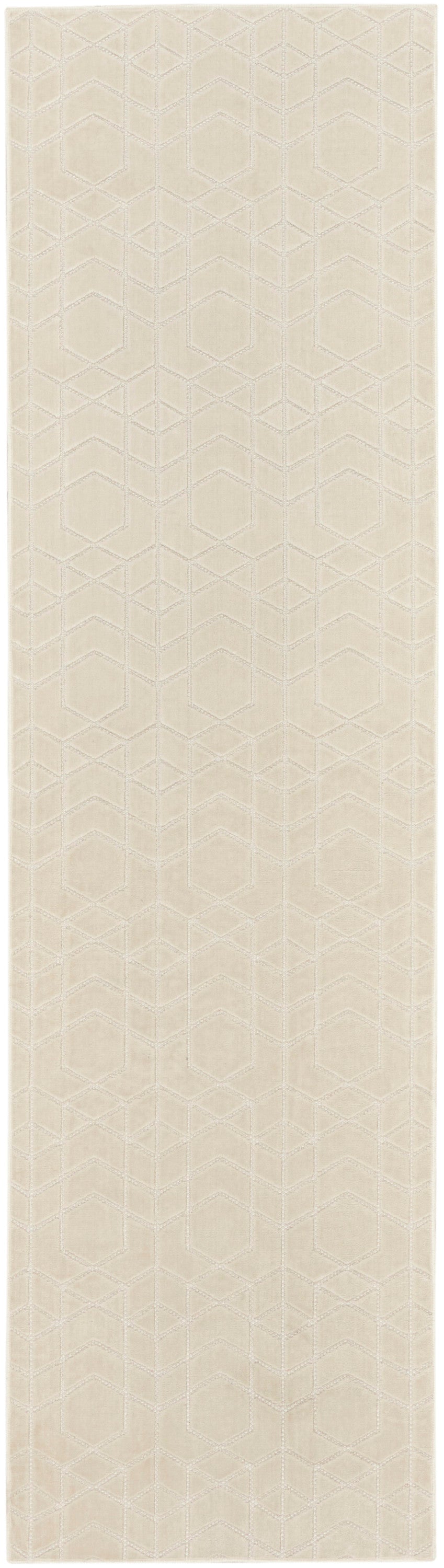 Nourison Washable Charm 2'2" x 8' Ivory Modern Indoor Rug
