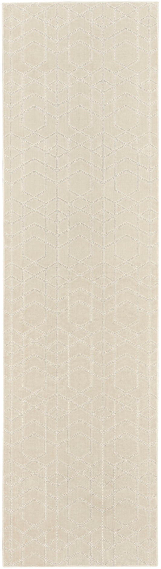 Nourison Washable Charm 2'2" x 8' Ivory Modern Indoor Rug