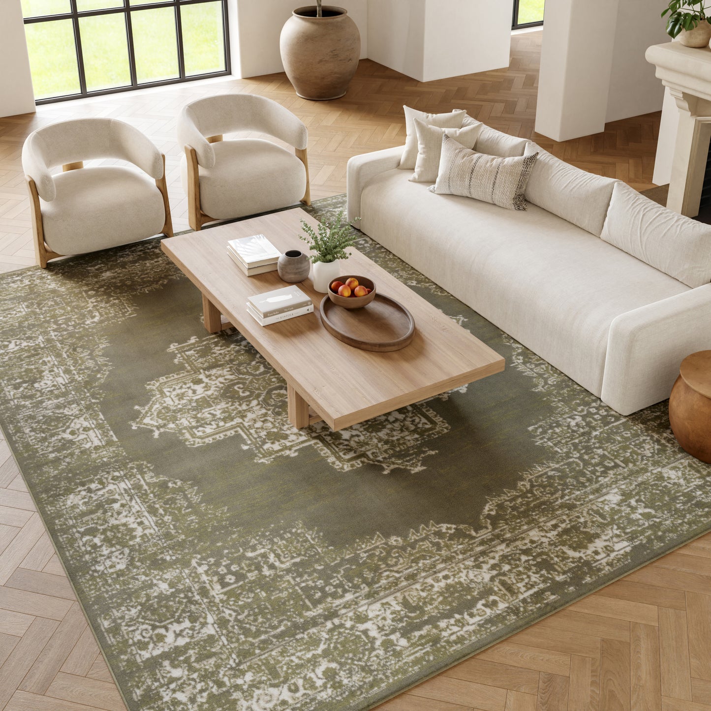 Nourison Grafix 7' x 10' Olive Vintage Indoor Rug