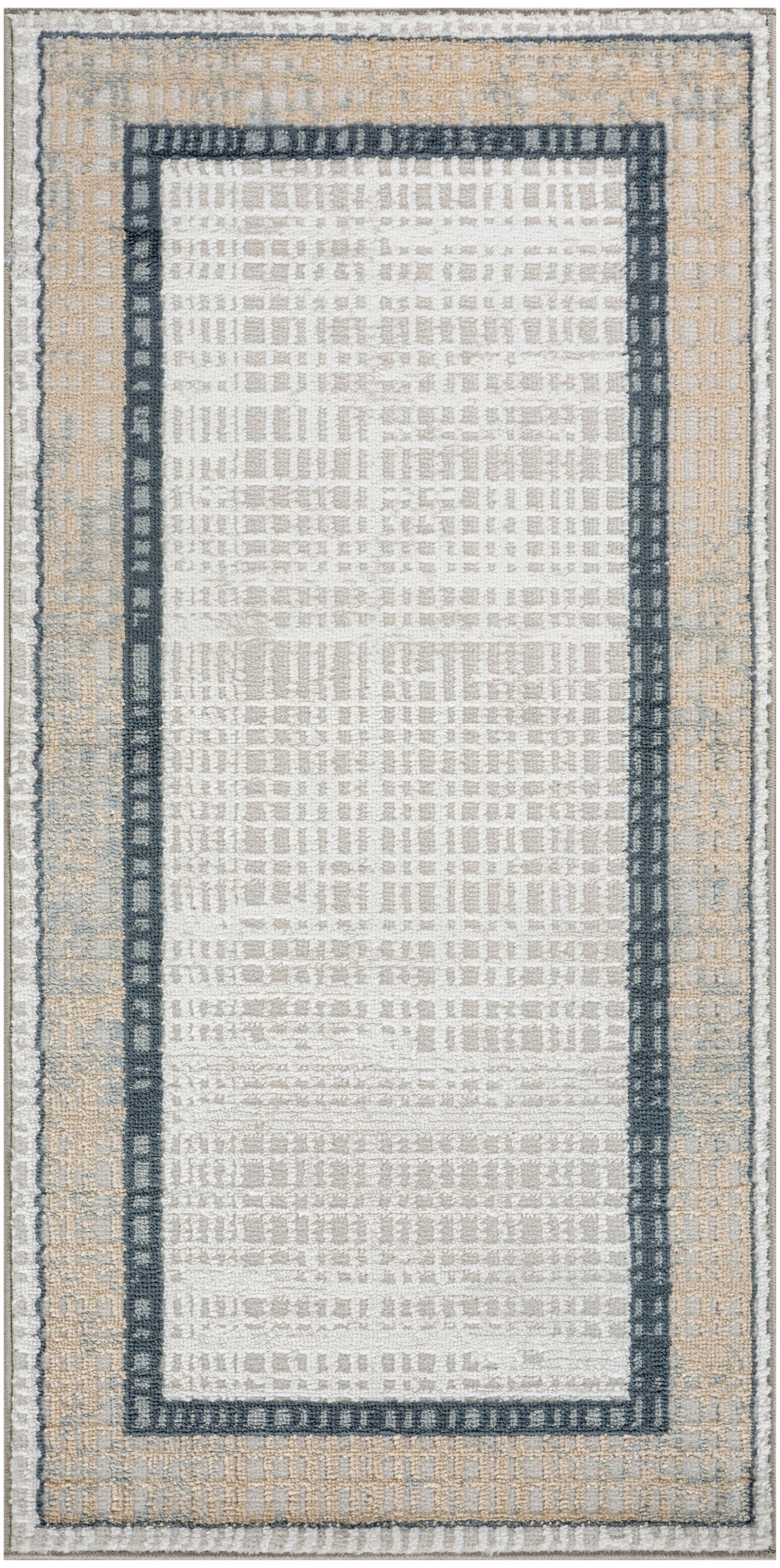 Nourison Dekor 2' x 4' Grey Navy Modern Indoor Rug