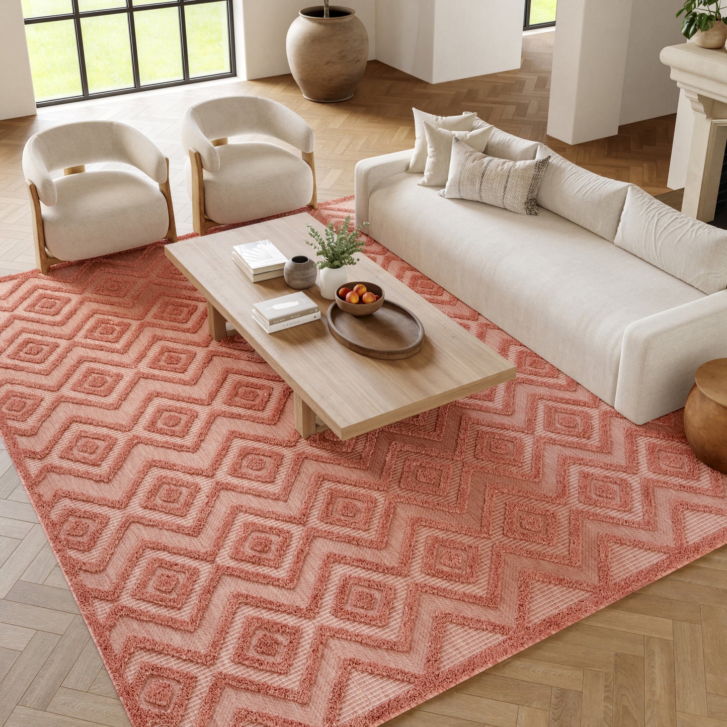 Nourison Versatile 9' x 12' Coral Orange Modern Rug