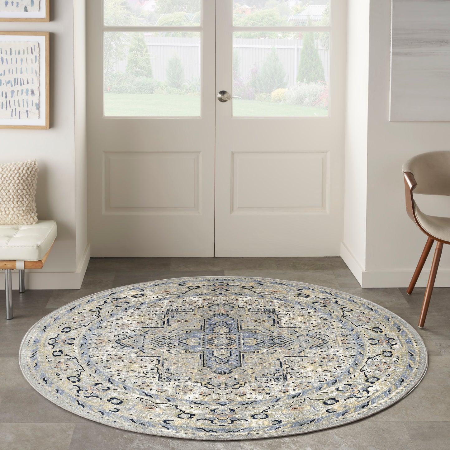 Nourison Nourison Essentials Persian 6' x Round Blue Vintage Rug