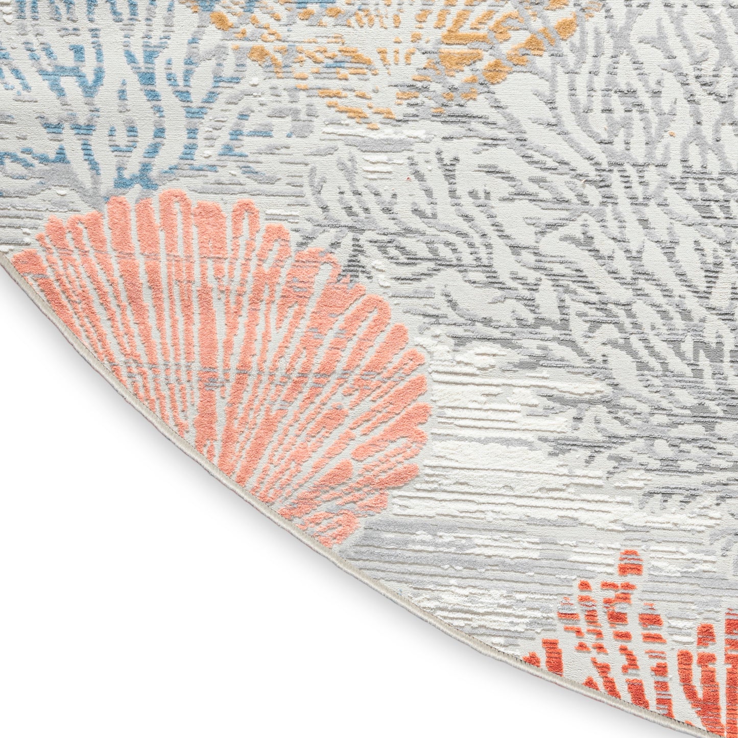 Nourison Seaside 7'10" x Round Multicolor Coastal, Nautical & Beach Indoor Rug