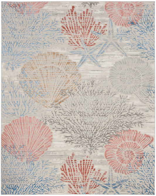 Nourison Seaside 10' x 14' Multicolor Coastal, Nautical & Beach Indoor Rug