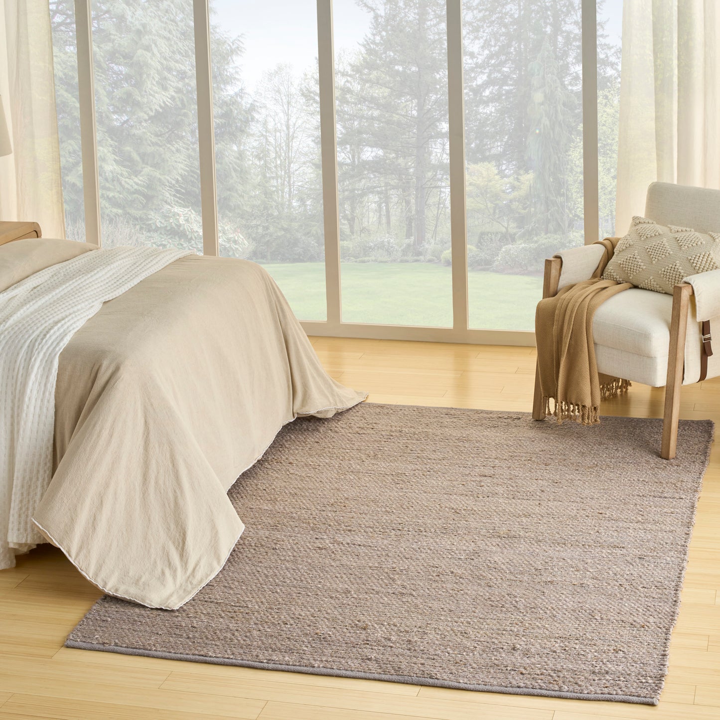 Nourison Natural Jute 10' x 14' Grey Farmhouse Indoor Rug