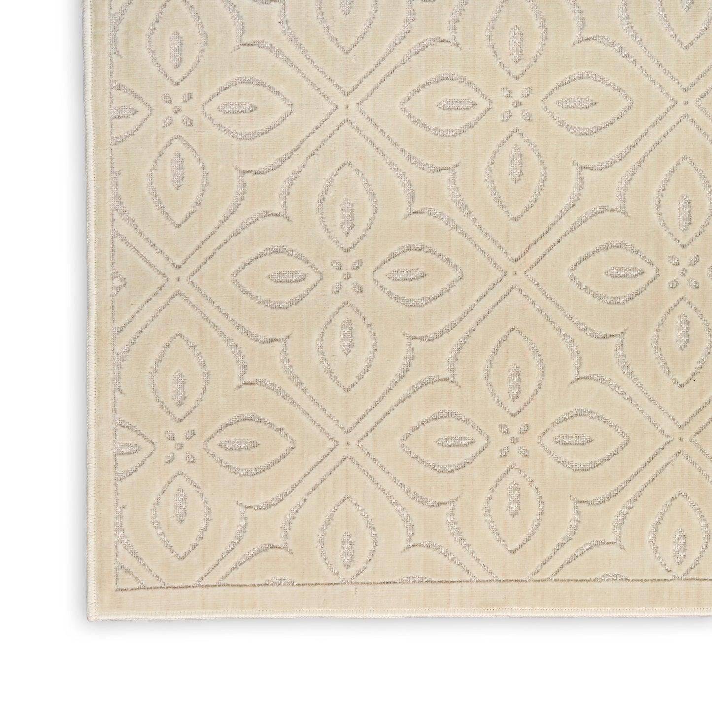 Nourison Washable Charm 2'2" x 8' Ivory Contemporary Indoor Rug