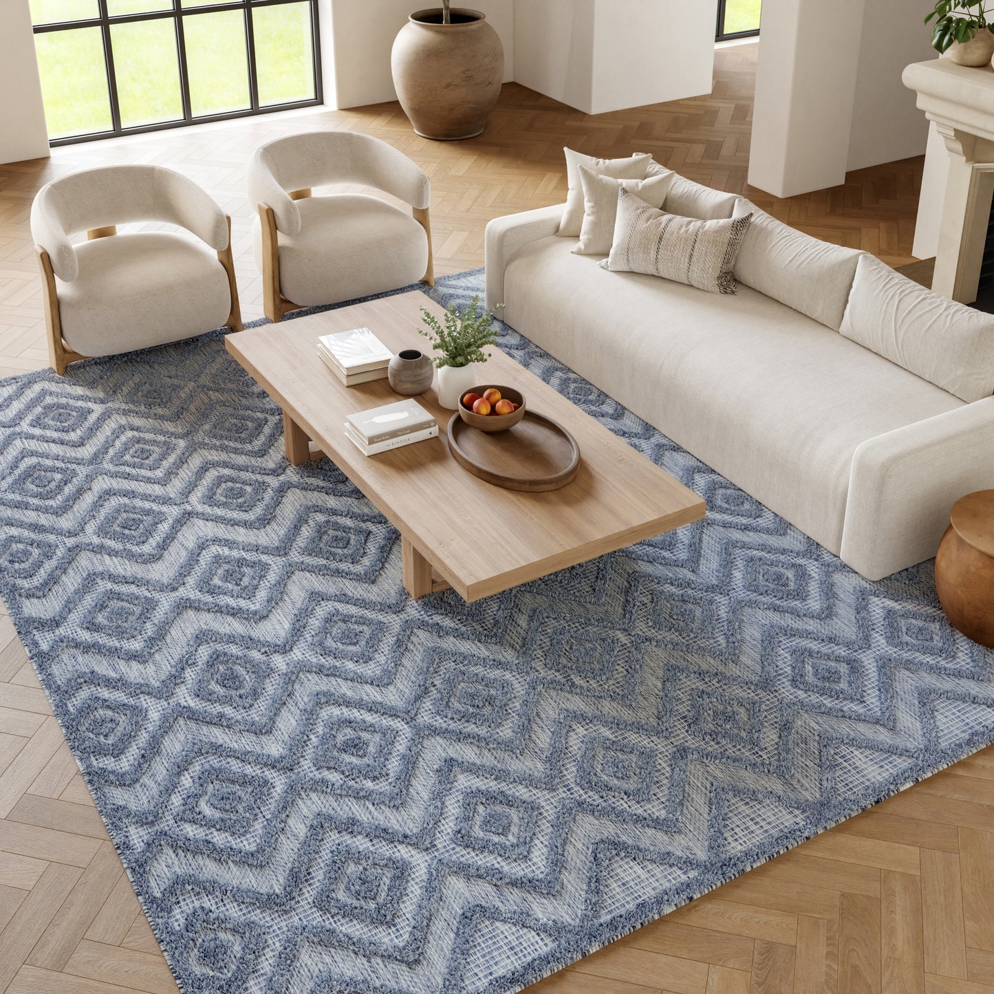 Nourison Versatile 9' x 12' Denim Blue Modern Rug