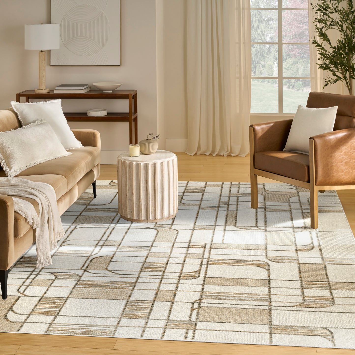 Nourison Nordic 8' x 10' Ivory Multicolor Mid-Century Modern Indoor Rug