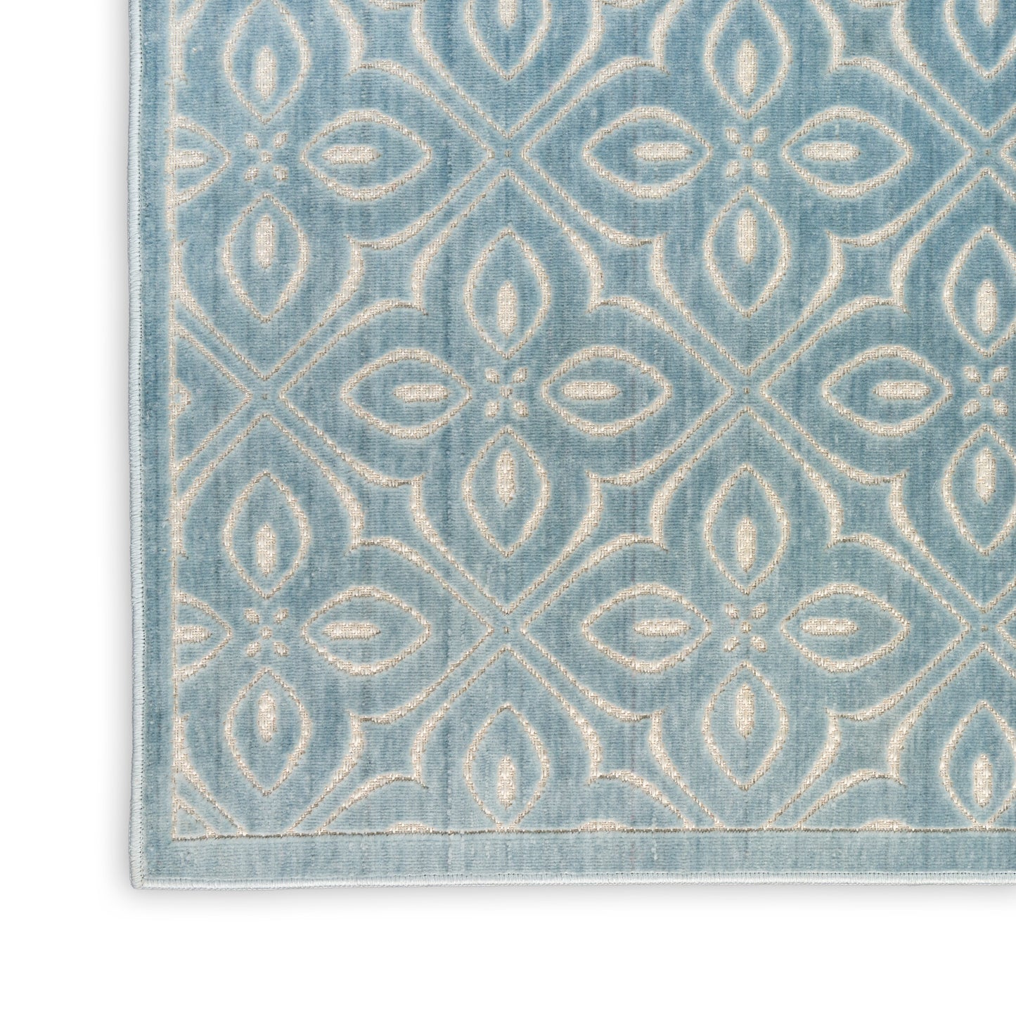 Nourison Washable Charm 8' x 10' Blue Ivory Contemporary Indoor Rug