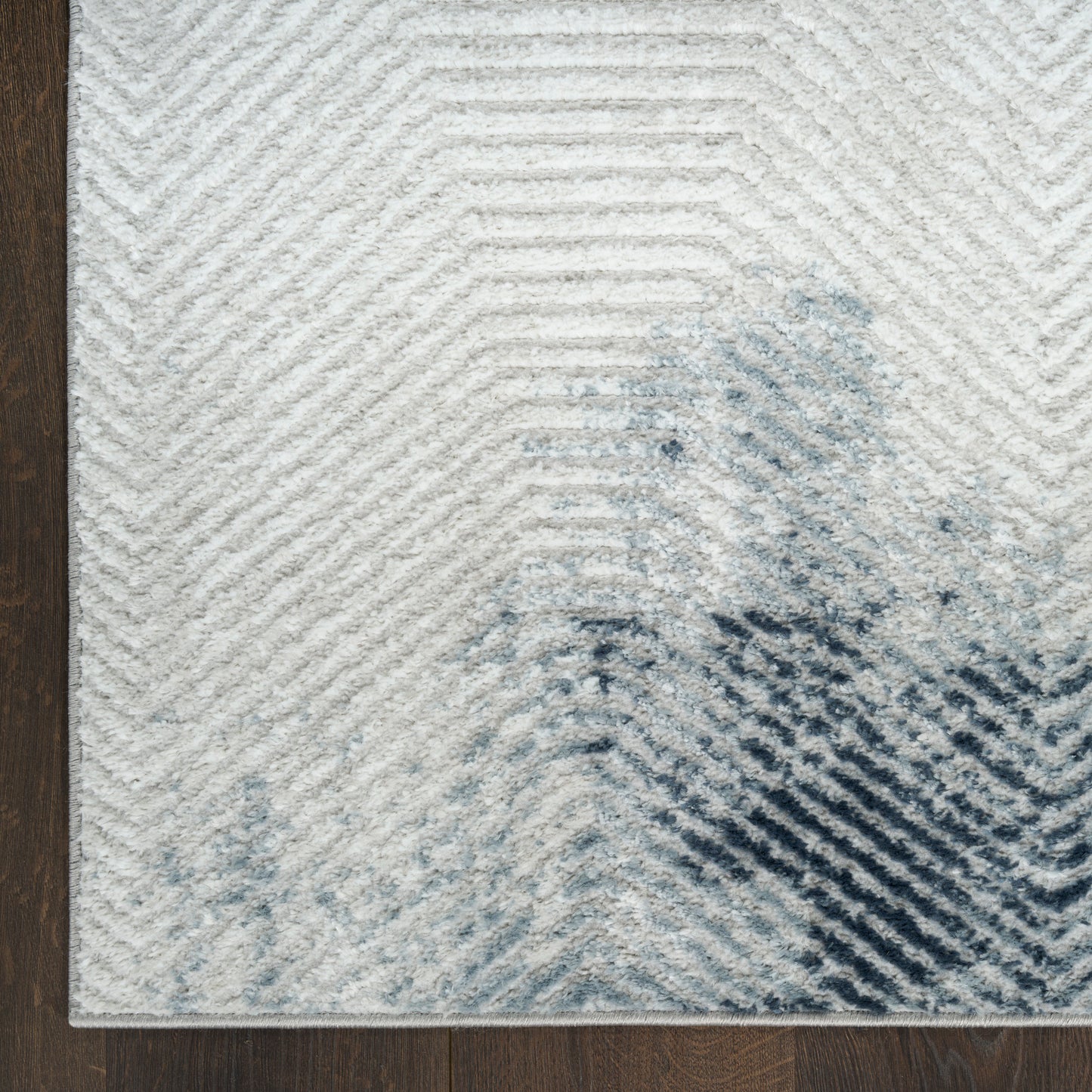 Nourison Dekor 5'3" x 7' Grey Navy Modern Indoor Rug