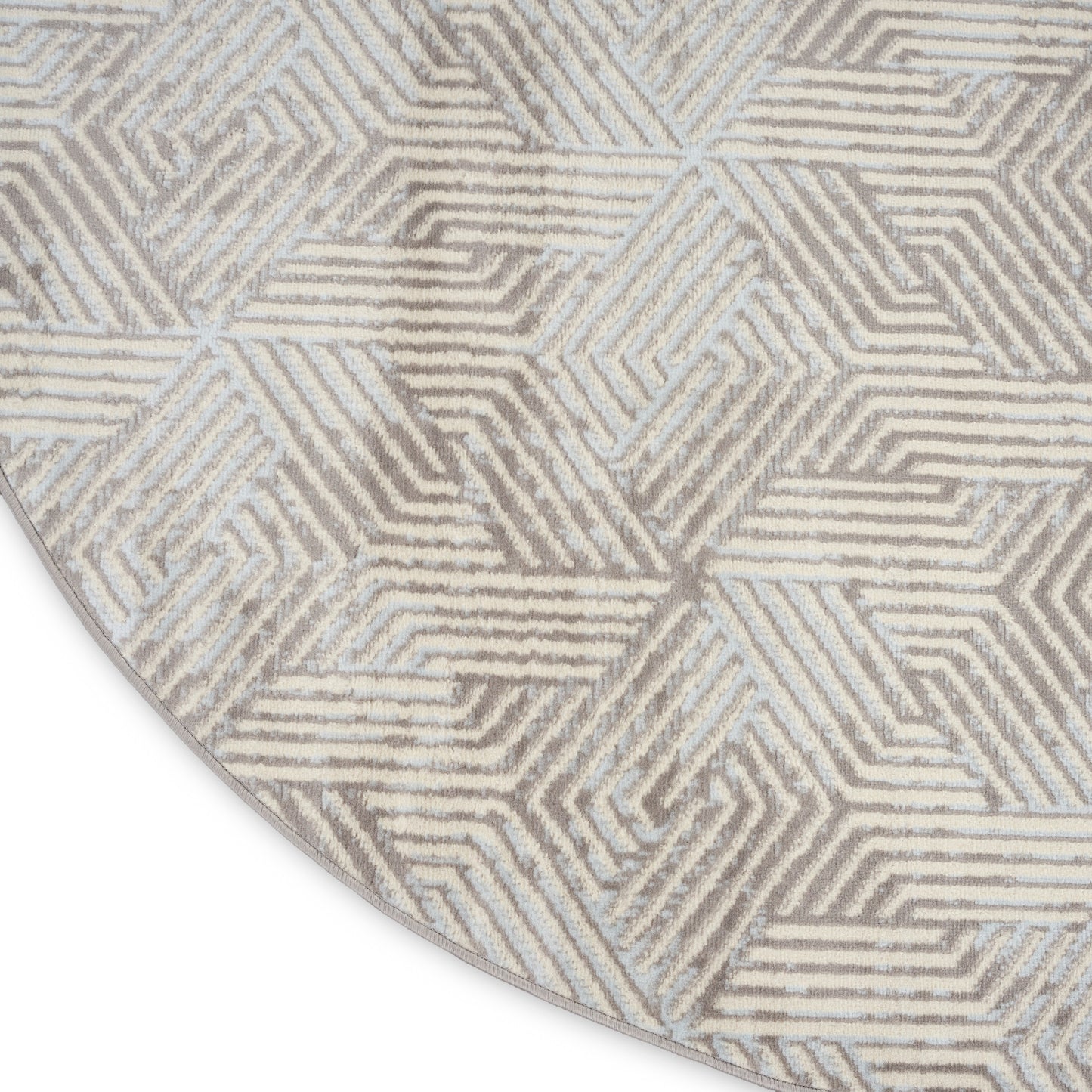 Nourison Grafix 4' x Round Grey Modern Indoor Rug