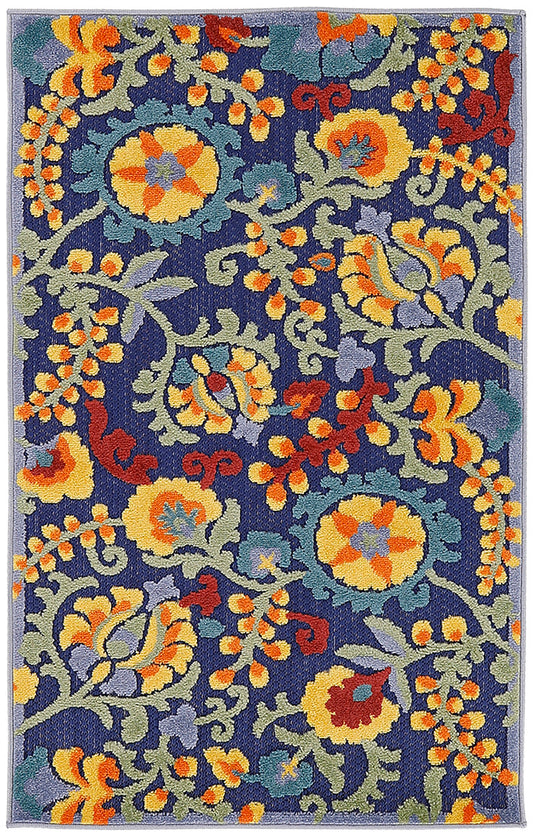 Nourison Aloha 2' x 3' Navy Multicolor Outdoor Rug