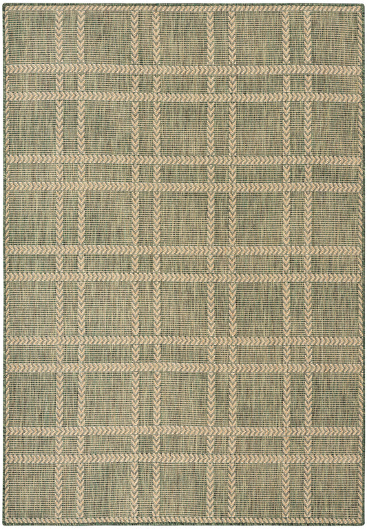 Nourison Horizon Indoor/Outdoor 4' x 6' Green Modern Rug