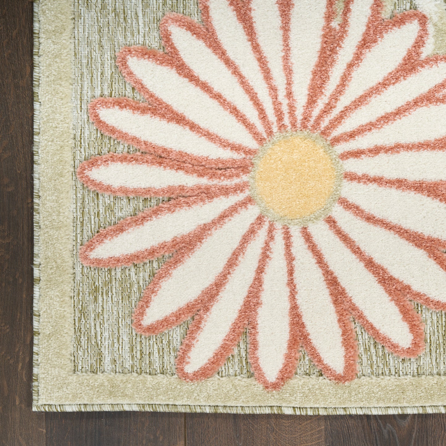 Nourison Aloha 3'6" x 5'6" Sage Rose Outdoor Rug