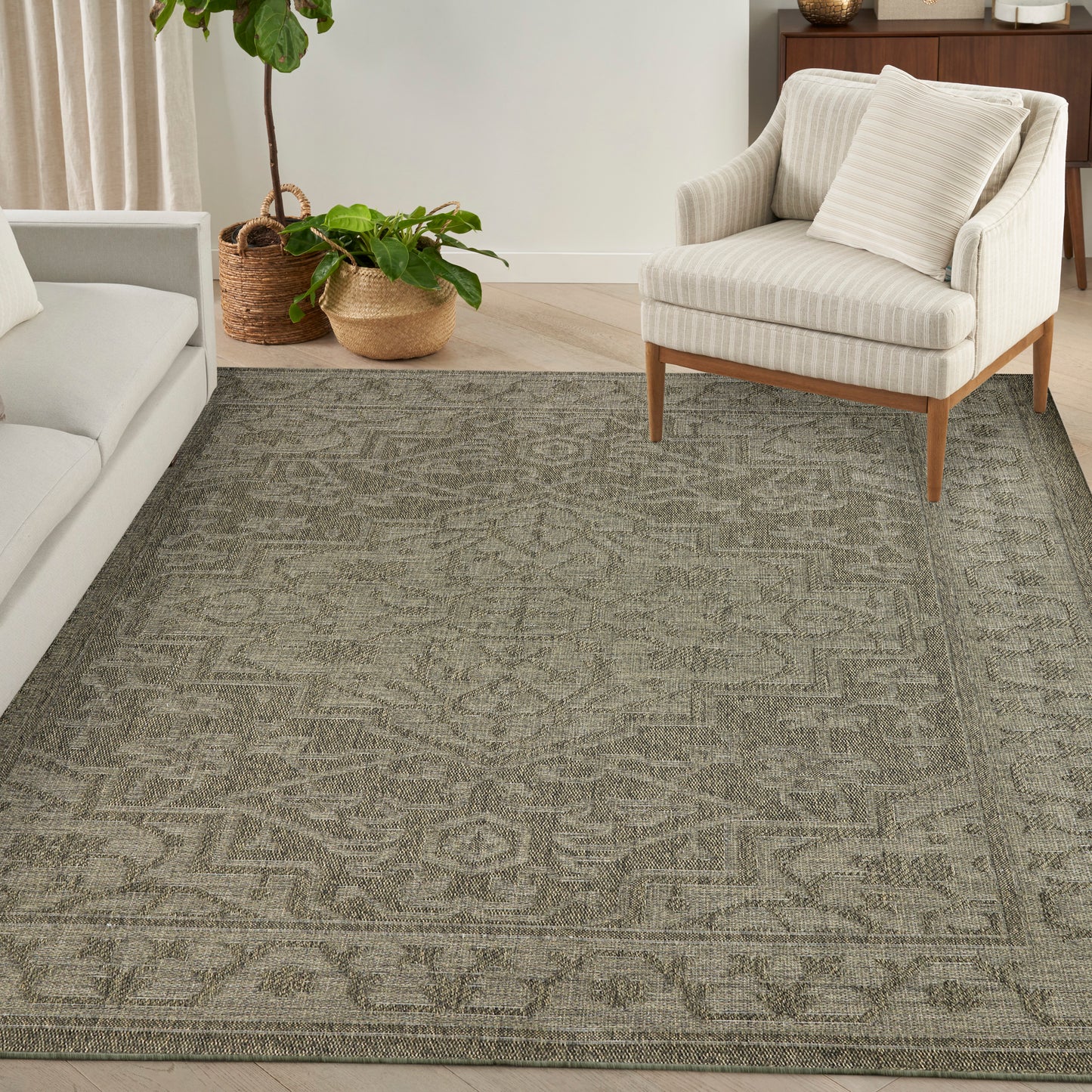 Nourison Tulum 9' x 12' Olive Outdoor Rug