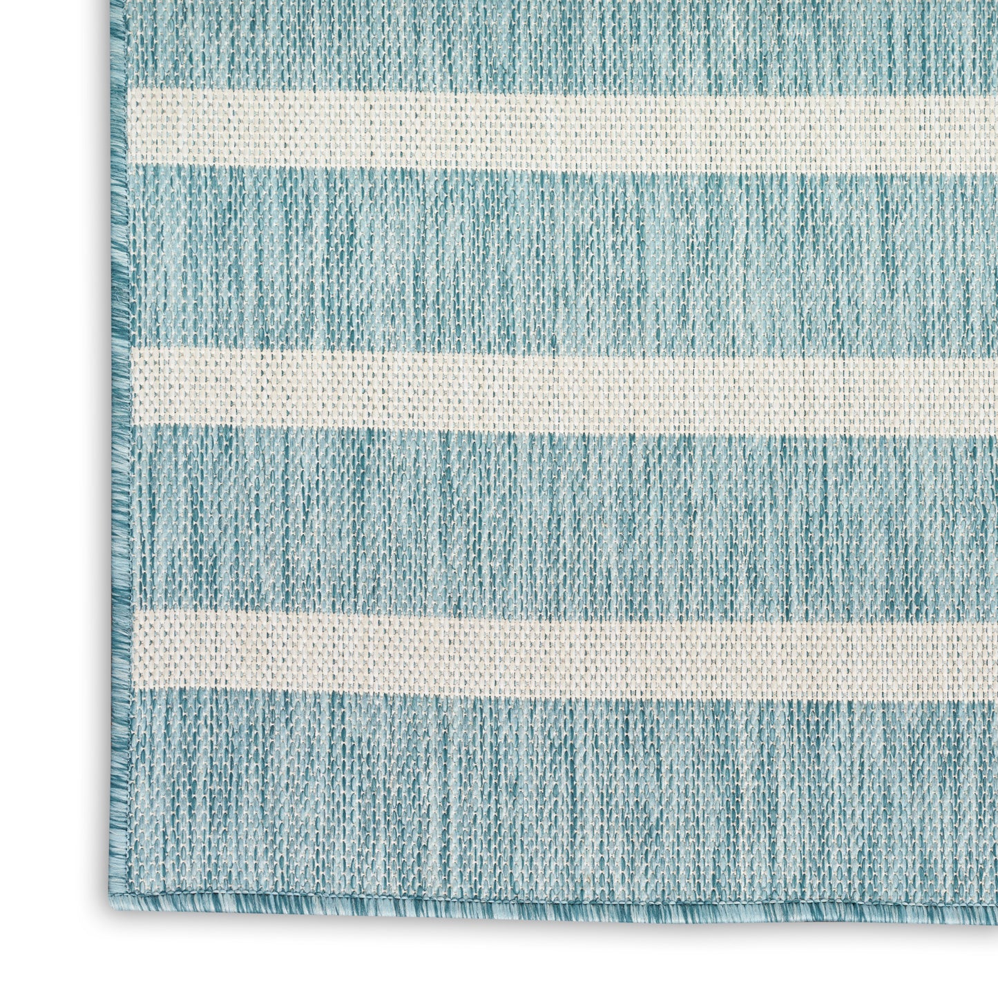 Nourison Positano 2' x 6' Aqua Ivory Modern Rug