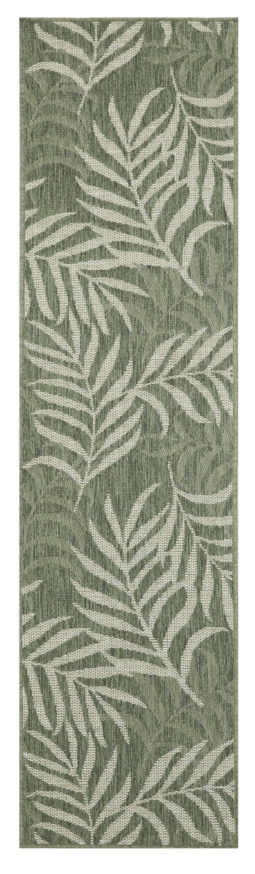 Nourison Garden Oasis 2' x 8' Green Ivory Tropical Rug