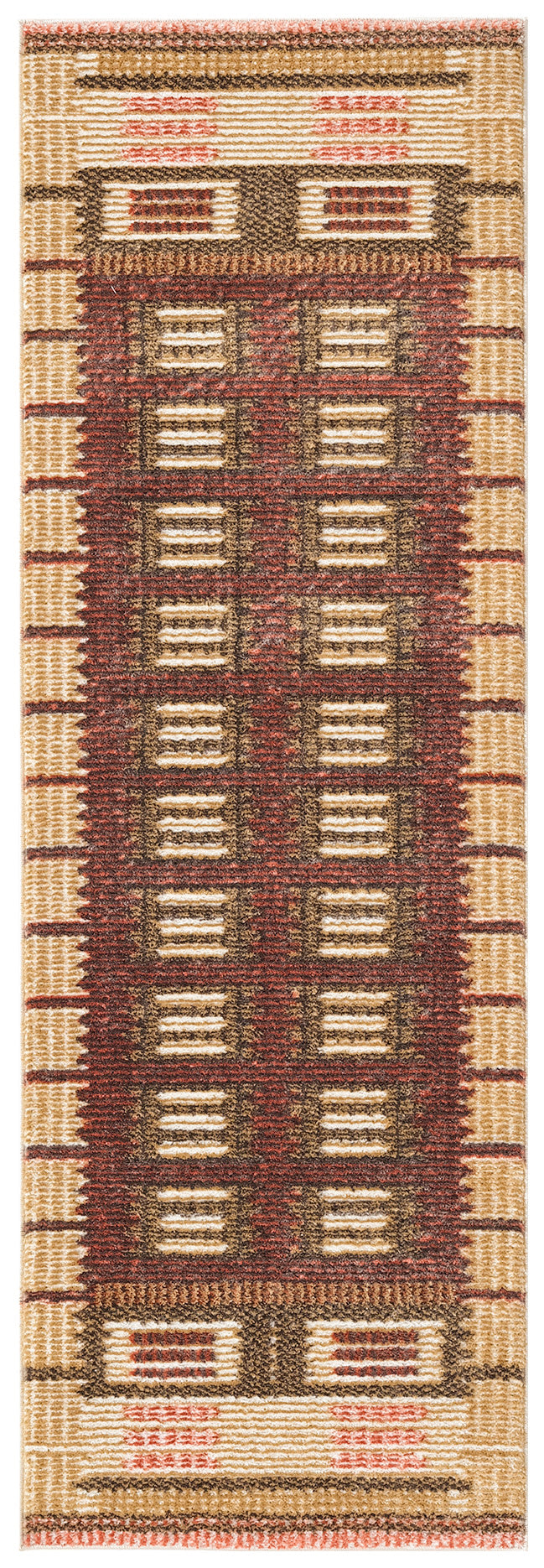 Nourison Nordic 2' x 6' Rust Modern Indoor Rug