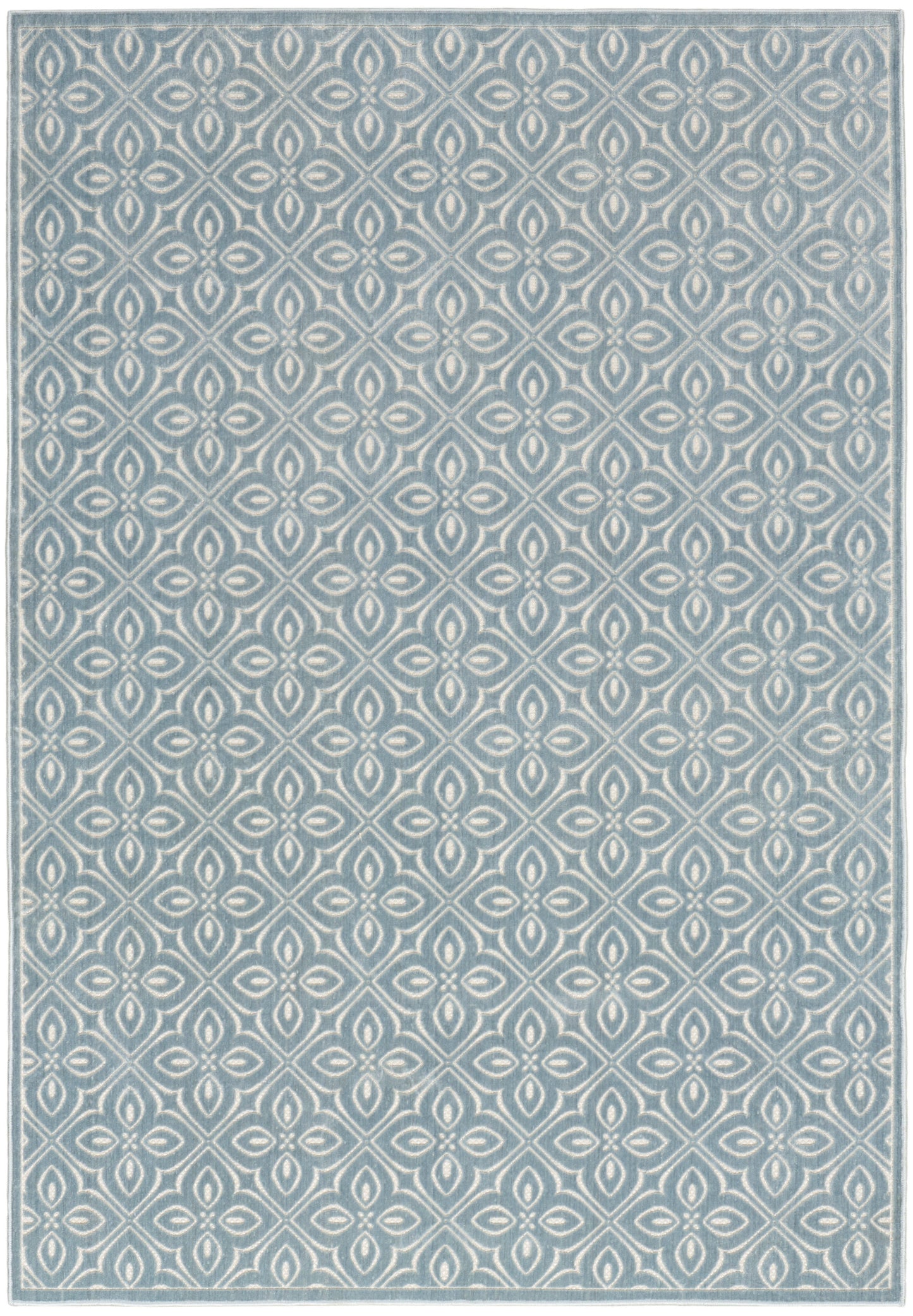 Nourison Washable Charm 5' x 7' Blue Ivory Contemporary Indoor Rug