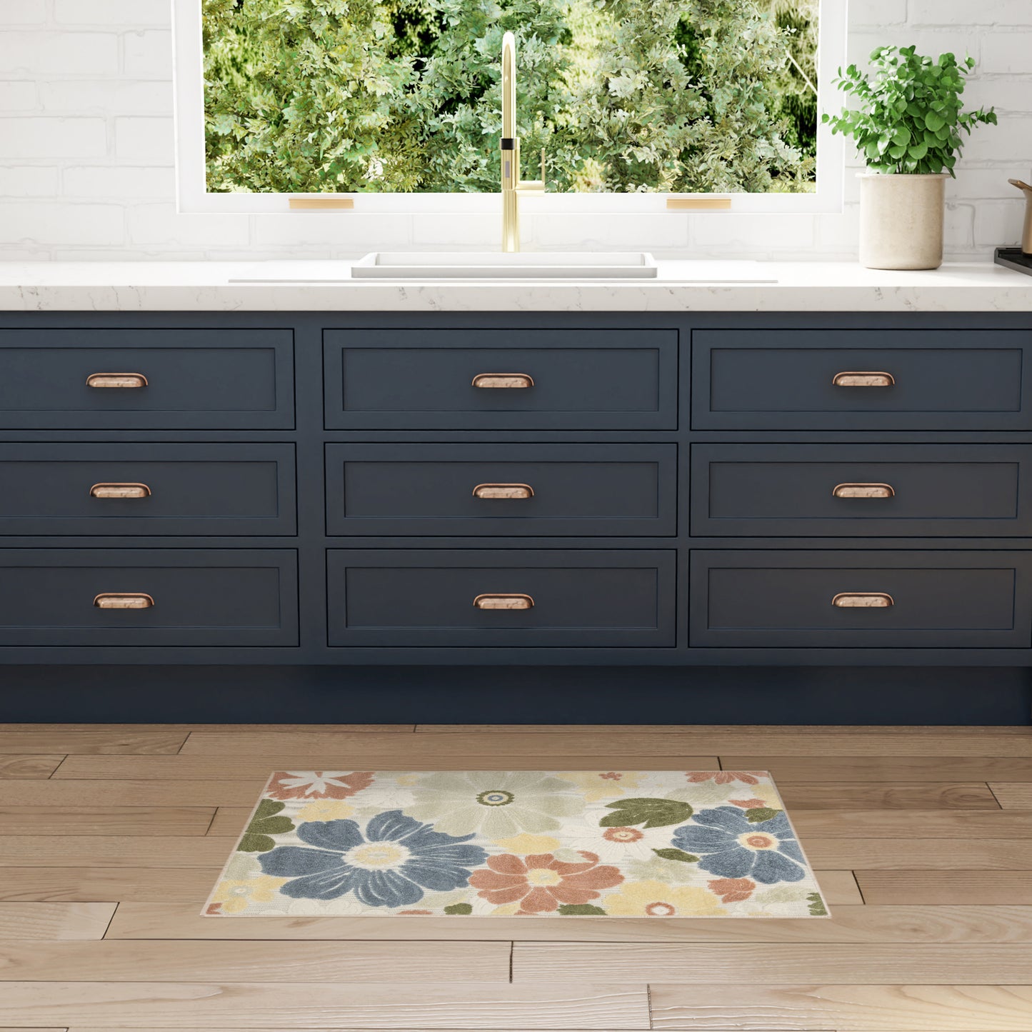 Nourison Aloha 2'8" x 4' Multicolor Modern Rug