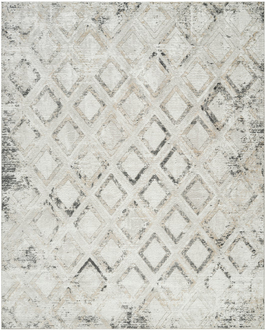 Nourison Dekor 7'10" x 9'10" Grey Charcoal Modern Indoor Rug