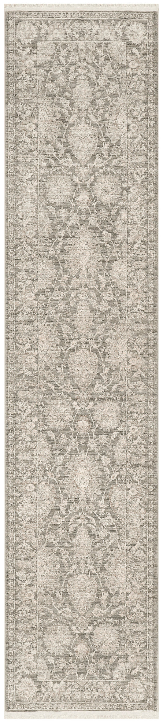 Nourison Shadows 2'2" x 12' Sage Ivory Vintage Indoor Rug