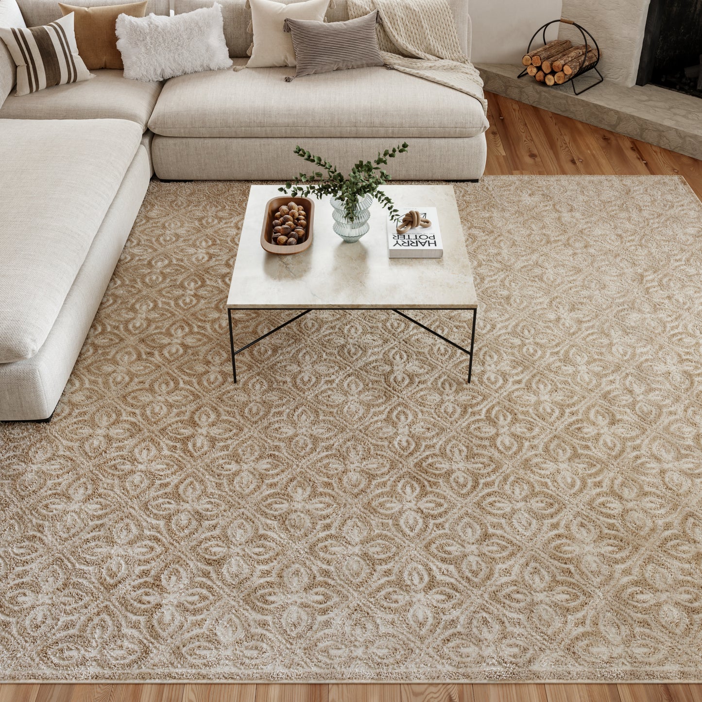 Nourison Washable Charm 8' x 10' Beige Ivory Contemporary Indoor Rug