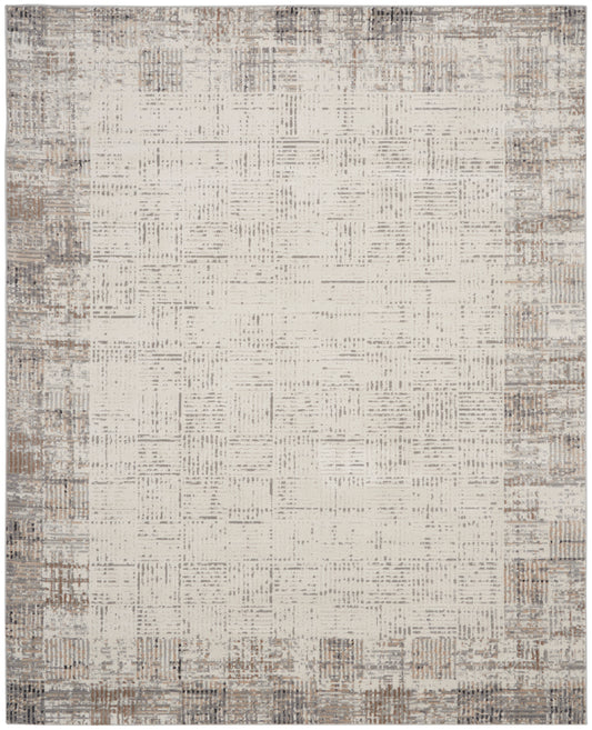 Nourison Elation 9' x 12' Ivory Grey Modern Indoor Rug