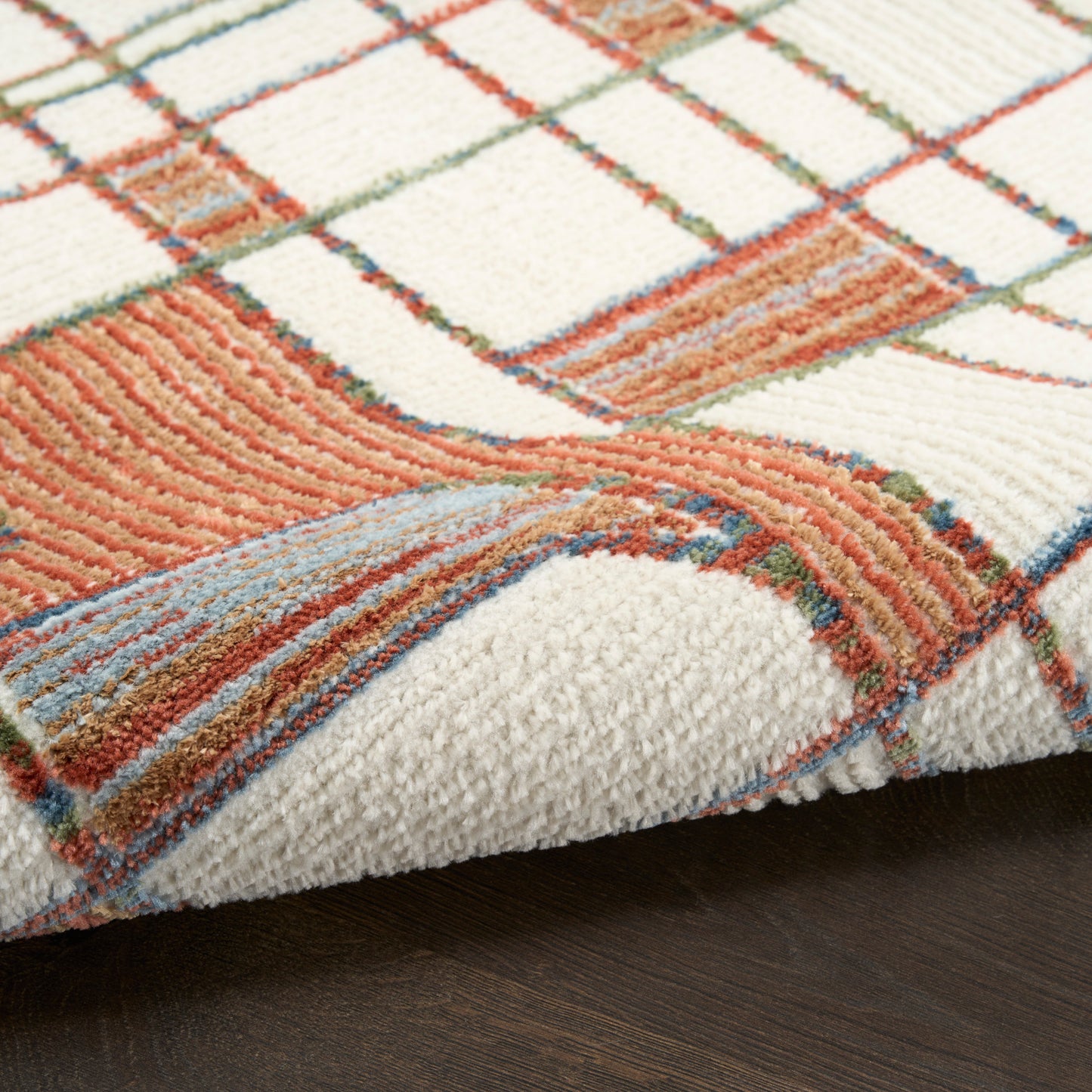 Nourison Nordic 5' x 7' Ivory Rust Mid-Century Modern Indoor Rug