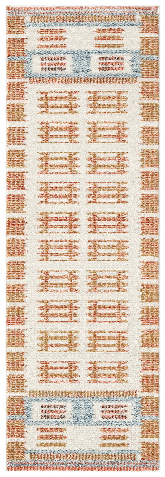 Nourison Nordic 2' x 6' Ivory Rust Modern Indoor Rug
