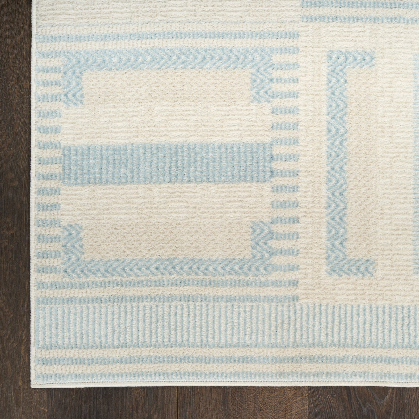 Nourison Nordic 5' x 7' Ivory Blue Modern Indoor Rug